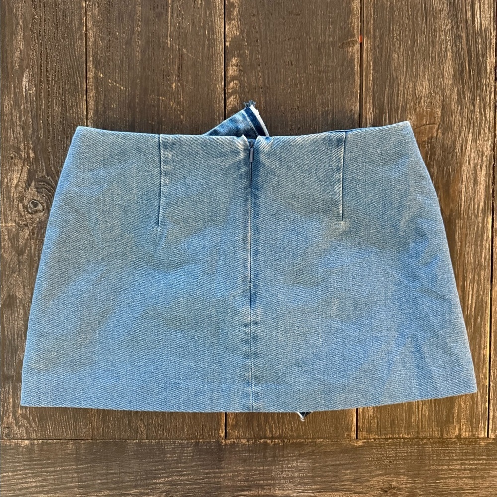 Zara Denim Ruffle Mini Skirt - Picture 9 of 11